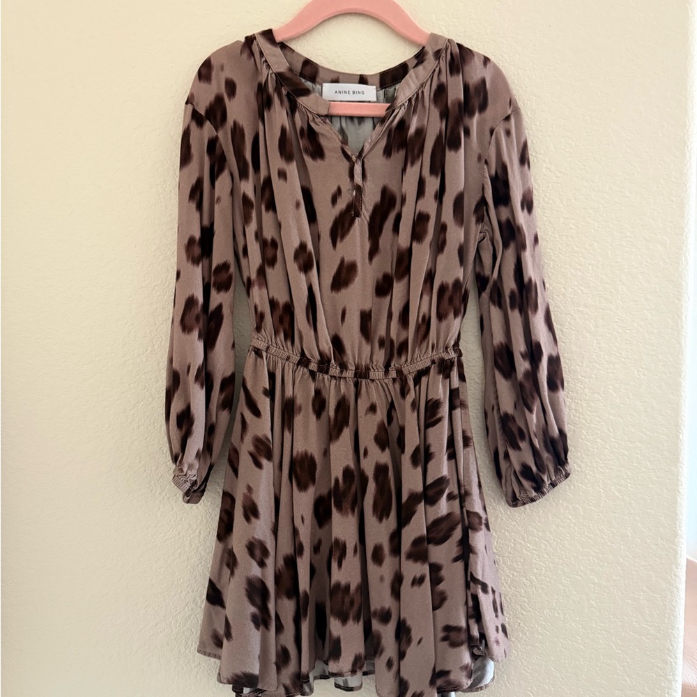 Anine Bing Brown Leopard Print Dress